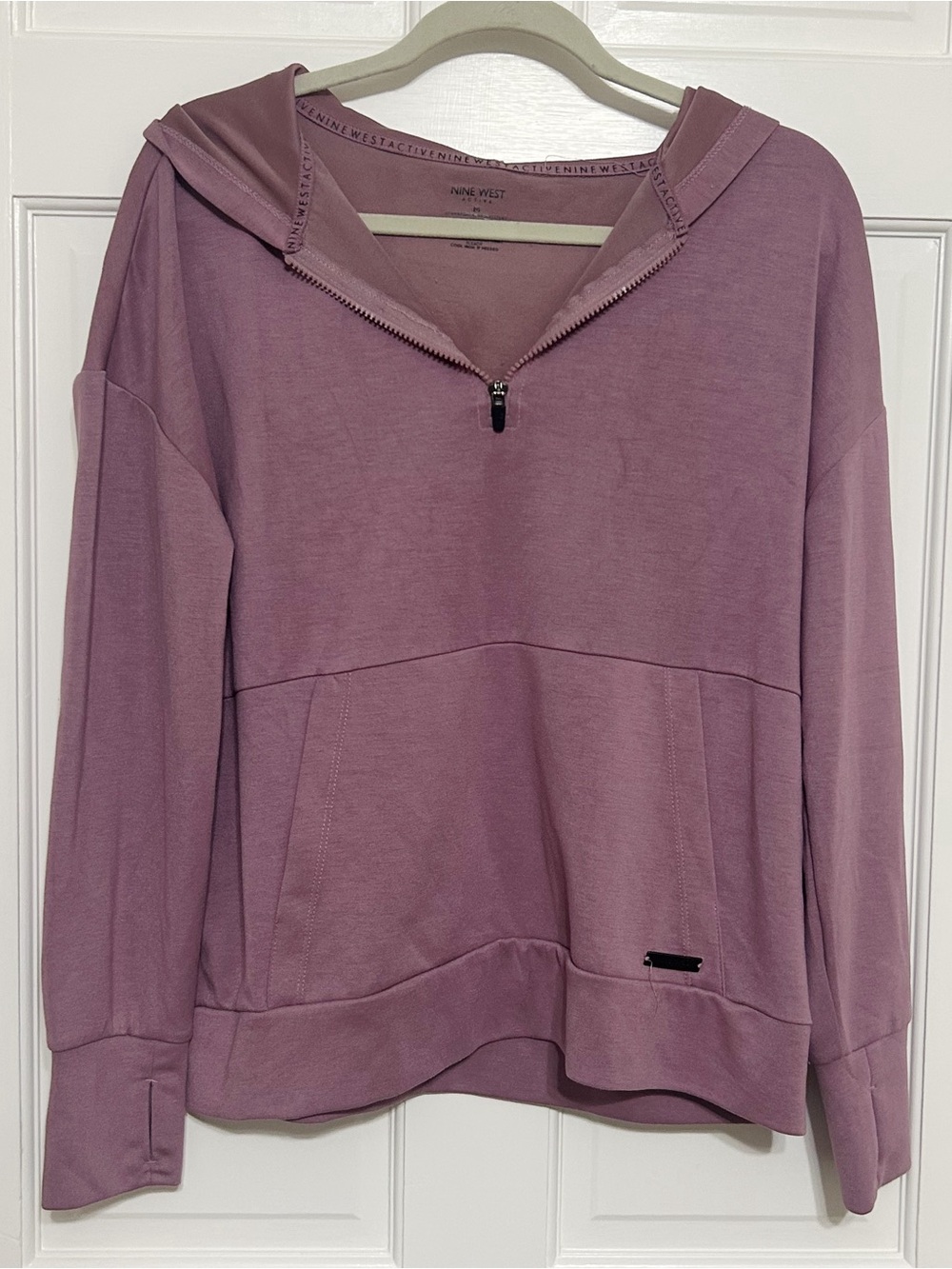 Nine West Dusty Mauve Half-Zip Hoodie